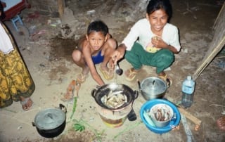 Children cooking